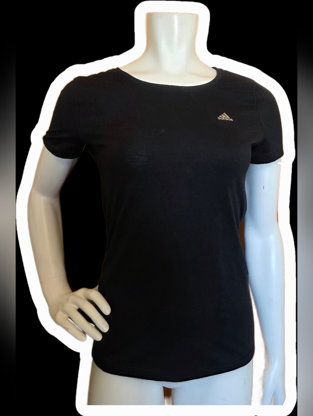 Adidas Women's Black Short Sleeve Crew Tee with Logo